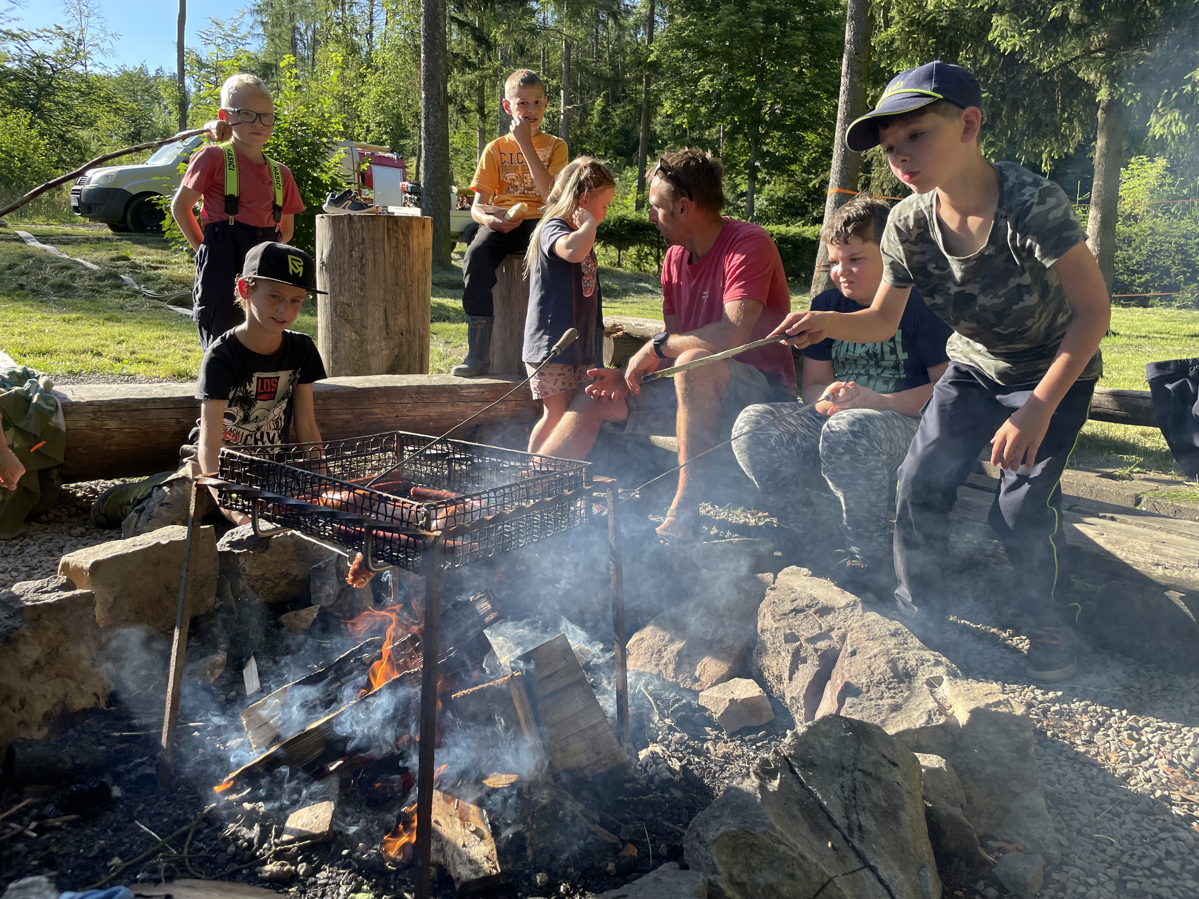 Mladí hasiči na cvičení